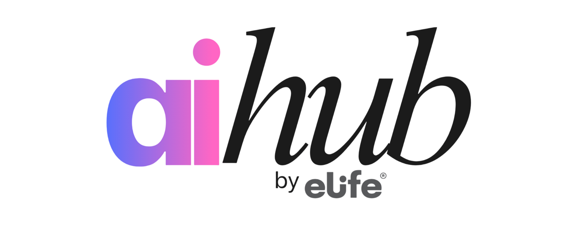 AIhub Logo — rosa, lettering preto