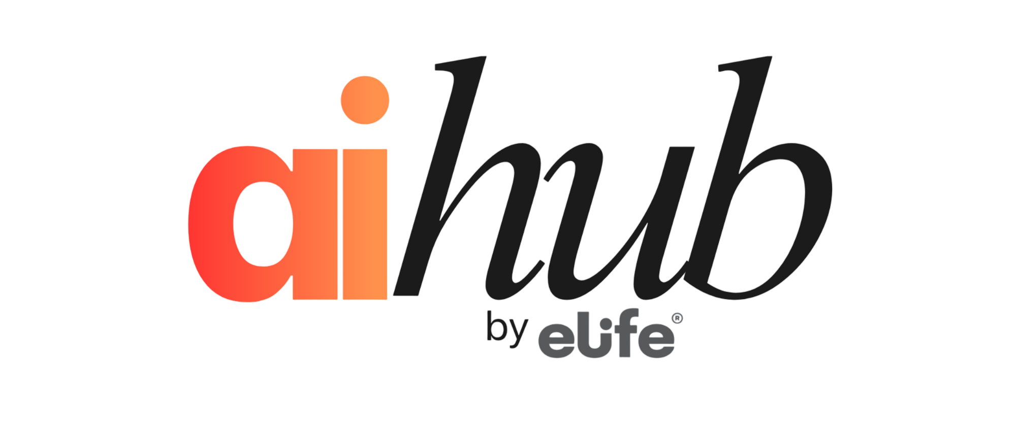AIhub Logo — laranja, lettering preto